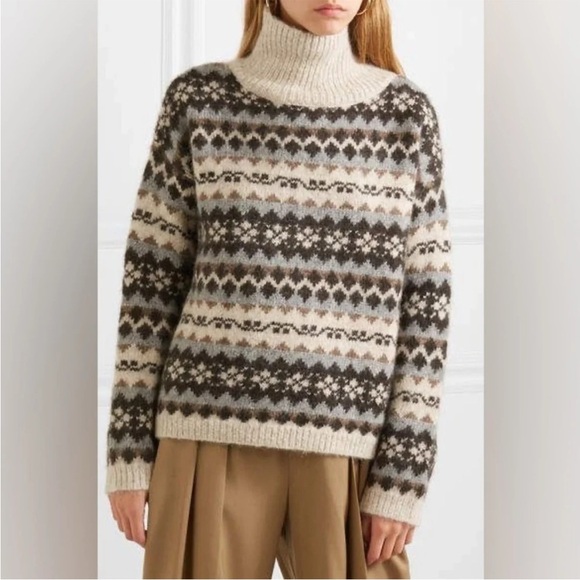 Nili Lotan Catalina Fair Aisle Turtleneck Sweater - Picture 5 of 11